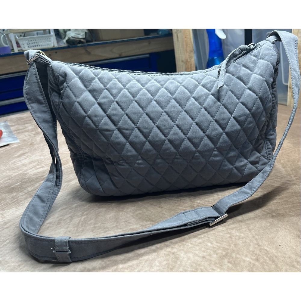 Grey Adjustable Barrel Style Bag By Vera Bradley